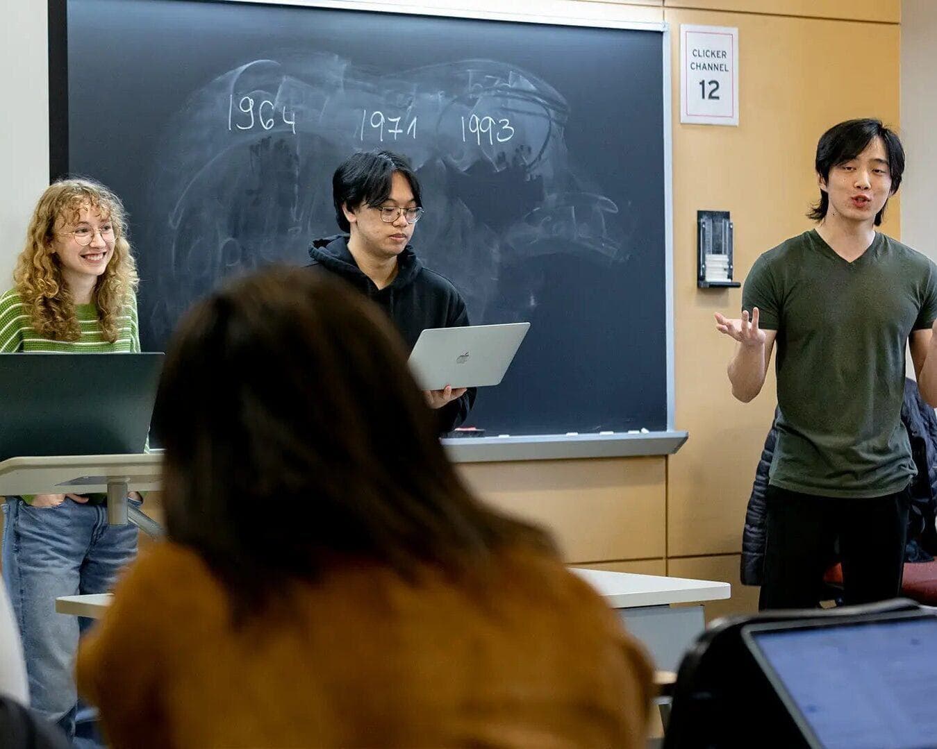 Students presenting in class