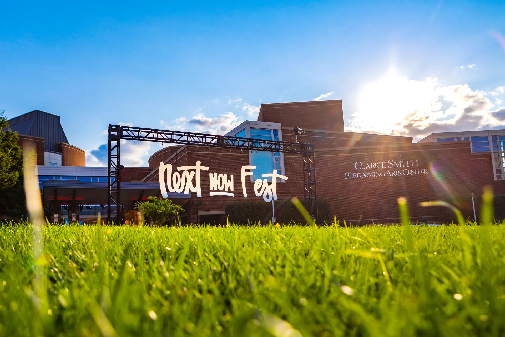 NextNOW Fest Sign on the lawn
