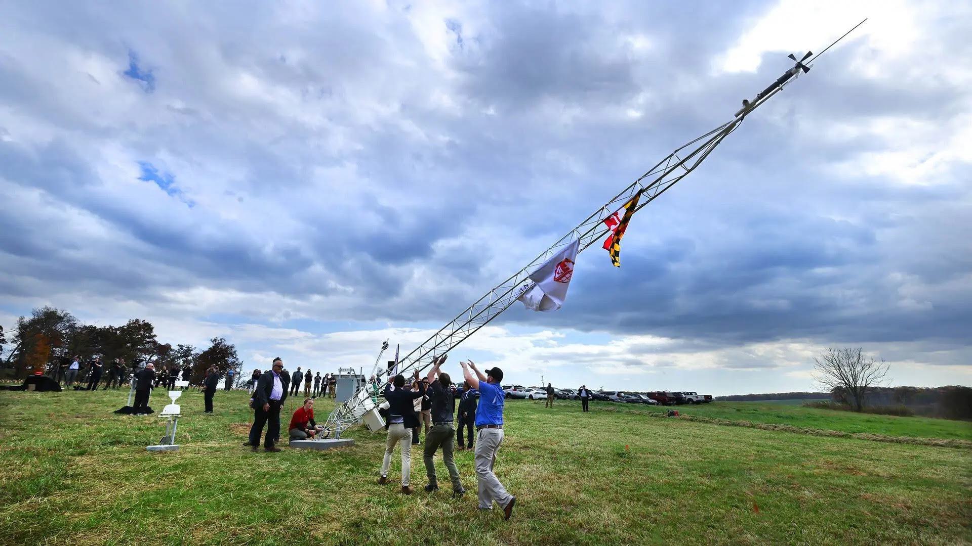 Students setting up a catapult